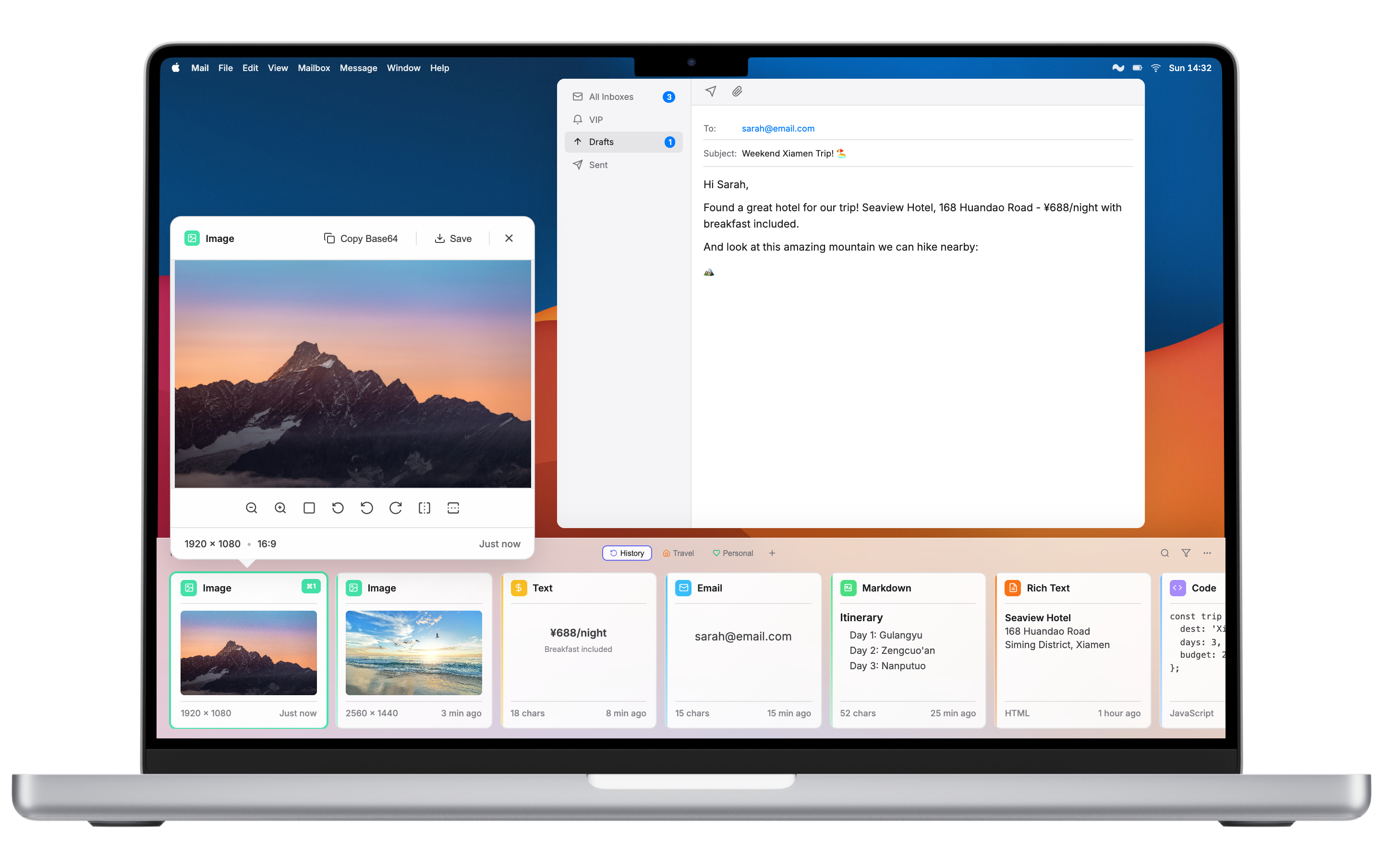PasteRheo on MacBook